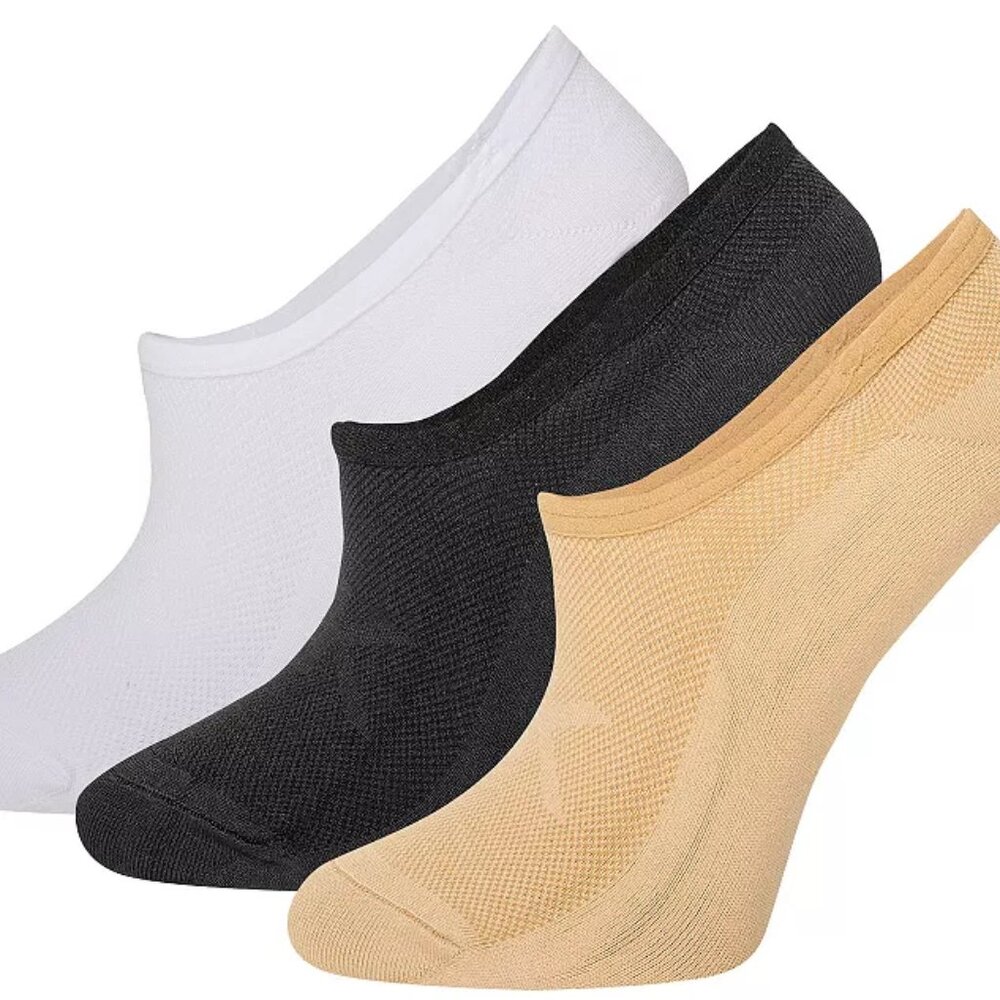 Calvin Klein Black No Show Socks (Pack of 3) - Comfortable & Stylish (For Mom)
